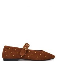 Tommy Hilfiger Baleriny Th Buckle Suede Stud Ballerina FW0FW09666 Brązowy. Brązowe baleriny TOMMY HILFIGER, bez wzorów, ze skóry, bez obcasa. Za 569.99 zł.