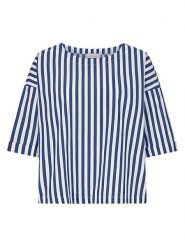Rich & Royal Bluzka w kolorze granatowo-białym rozmiar: 40. Białe bluzki Rich & Royal, bez wzorów, z bawełny, bez kołnierzyka, bez ramiączek. Za 149.45 zł.