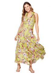 Aller Simplement Sukienka w kolorze zielono-bordowym rozmiar: 38/40. Zielone sukienki Aller Simplement, bez wzorów, z bawełny, klasyczne, bez kołnierzyka, bez ramiączek, maxi, sportowe. Za 108.99 zł.