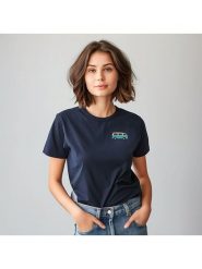 WOOOP Koszulka "Blue van" w kolorze granatowym rozmiar: XL. Niebieskie bluzki Wooop, xl, bez wzorów, z bawełny, bez kołnierzyka, bez ramiączek. Za 52.79 zł.