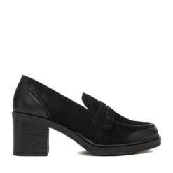 Półbuty Lasocki. Czarne czółenka Lasocki, bez wzorów, bez obcasa, na obcasie, bez zapięcia. Za 229.99 zł.