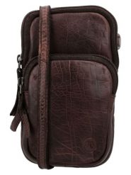 HIDE & STITCHES Skórzana torebka w kolorze ciemnobrązowym na telefon - 10 x 17,5 x 4 cm rozmiar: onesize. Brązowe torby na ramię HIDE & STITCHES, bez wzorów, z materiału, przez ramię, bez dodatków. Za 130.99 zł.