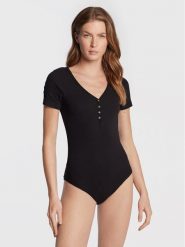 Brave Soul Body LBS-544GEORGIA Czarny Regular Fit. Czarne body Brave Soul, s, bez wzorów, z bawełny. Za 99.99 zł.