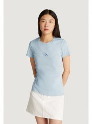 Calvin Klein Jeans T-Shirt Gradient Monologo J20J225252 Błękitny Slim Fit. Niebieskie t-shirty Calvin Klein Jeans, xl, bez wzorów, z bawełny, bez kołnierzyka, bez ramiączek. Za 109.99 zł.