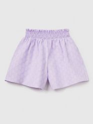 Benetton Lniane szorty w kolorze fioletowym rozmiar: 150. Różowe szorty Benetton, bez wzorów. Za 57.45 zł.