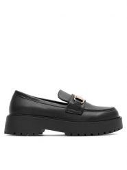 DeeZee Loafersy CEO-HY18638-4 Czarny. Czarne czółenka DeeZee, bez wzorów, ze skóry, bez obcasa, na obcasie, bez zapięcia. Za 149.99 zł.
