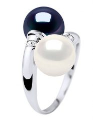 Pearl Addict Złoty pierścionek z diamentami i perłami rozmiar: 60. Białe pierścionki Pearl Addict, z diamentem, złote. Za 1,871.31 zł.