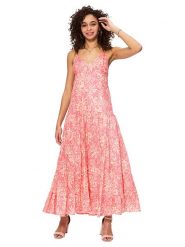 Aller Simplement Sukienka w kolorze jasnoróżowym rozmiar: 38/40. Różowe sukienki Aller Simplement, bez wzorów, z bawełny, bez kołnierzyka, bez ramiączek, maxi. Za 100.99 zł.