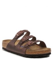 Birkenstock Klapki Florida 53901 Brązowy. Brązowe klapki Birkenstock, bez wzorów, ze skóry, bez obcasa. Za 479.99 zł.