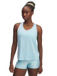 Under Armour Top sportowy w kolorze błękitnym rozmiar: M. Niebieskie koszulki sportowe Under Armour, bez wzorów, z materiału, bez ramiączek, outdoorowe. Za 79.21 zł.