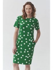 TATUUM Sukienka "Koa" w kolorze zielonym rozmiar: M. Zielone sukienki Tatuum, na co dzień, m, bez wzorów, bez kołnierzyka, bez ramiączek, midi, proste. Za 176.91 zł.