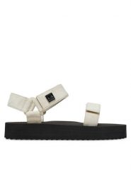 Armani Exchange Sandały XDP064 XV928 01819 Szary. Szare sandały Armani Exchange, bez wzorów, z materiału, bez obcasa, na płaskiej podeszwie, bez zapięcia. Za 449.99 zł.