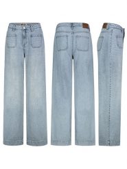 Sublevel Dżinsy - Comfort fit - w kolorze błękitnym rozmiar: S. Niebieskie jeansy Sublevel, s, z aplikacjami, z podwyższonym stanem. Za 122.96 zł.
