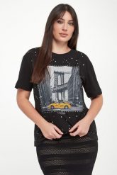 T-shirt damski z nadrukiem TWINSET ACTITUDE. T-shirty Twinset Milano, xs, bez wzorów, bez kołnierzyka, bez ramiączek. Za 449.00 zł.