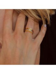 DIA DIAMONDS Pozłacany pierścionek z diamentami rozmiar: 54. Żółte pierścionki DIA DIAMONDS, z diamentem, pozłacane. Za 208.95 zł.