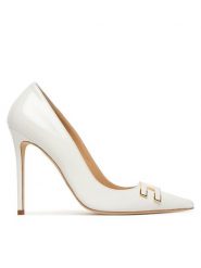Elisabetta Franchi Szpilki SA14B61E2 Biały. Białe szpilki Elisabetta Franchi, bez wzorów, z lakierowanej skóry, bez obcasa, na szpilce, bez zapięcia. Za 3,429.00 zł.