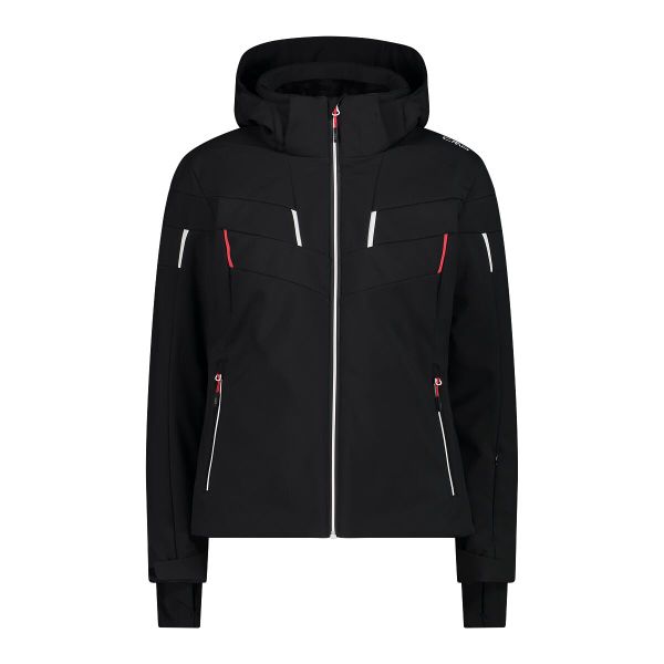 Kurtka damska narciarska CMP 34W4536. Czarne kurtki narciarskie CMP, na zimę, l, bez wzorów, z softshellu, z kapturem, narciarskie. Za 769.99 zł.