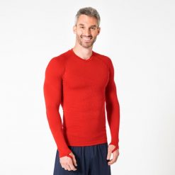 Podkoszulek termiczny z długim rękawem Kipsta Keepdry. Brązowe bielizna sportowa KIPSTA, l, bez wzorów, z elastanu. Za 89.99 zł.