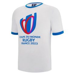 Koszulka z polycottonu Macron RWC France 2023. Białe bluzki Macron, l, bez wzorów, sportowe, bez kołnierzyka, bez ramiączek. Za 221.50 zł.