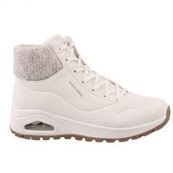 Buty do chodzenia damskie Skechers Uno Rugged Darling. Białe obuwie sportowe Skechers, z materiału, za kostkę, bez zapięcia, trekkingowe. Za 437.00 zł.