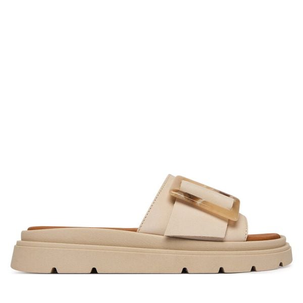 Klapki Tamaris. Białe klapki Tamaris, bez wzorów, bez obcasa. Za 299.99 zł.