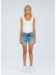 Pepe Jeans Szorty dżinsowe w kolorze niebieskim rozmiar: W27. Niebieskie szorty Pepe Jeans, z aplikacjami, z jeansu, klasyczne. Za 136.45 zł.