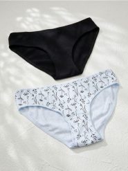 Bawełniane majtki figi z motywem kwiatowym 2 pack - wielobarwny. Figi Sinsay, l, bez wzorów, z bawełny. Za 9.99 zł.