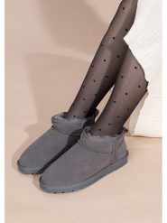 Gooce Skórzane botki zimowe "Mindy" w kolorze szarym rozmiar: 36. Szare botki Gooce, na zimę, bez wzorów, ze skóry, bez obcasa, bez zapięcia. Za 153.71 zł.