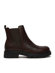 Rieker Sztyblety Z9150-25 Brązowy. Brązowe botki Rieker, bez wzorów, ze skóry, bez obcasa, na płaskiej podeszwie, bez zapięcia. Za 419.99 zł.