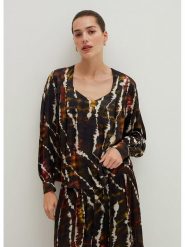 STEFANEL Bluzka w kolorze czarnym rozmiar: 38. Czarne bluzki Stefanel, bez wzorów, z bawełny, bez kołnierzyka, bez ramiączek. Za 117.45 zł.