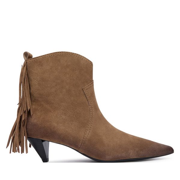 Botki PINKO. Brązowe botki Pinko, bez wzorów, bez obcasa, na płaskiej podeszwie, bez zapięcia. Za 1,399.00 zł.