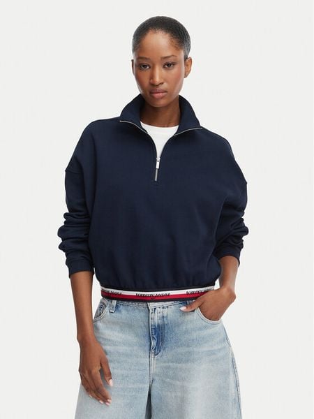 Tommy Jeans Bluza DW0DW23144 Granatowy Regular Fit. Niebieskie bluzy Tommy Jeans, m, bez wzorów, z bawełny, bez kaptura. Za 363.99 zł.