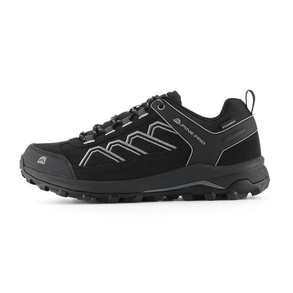 Buty niskie turystyczne unisex Alpine Pro Gimie. Czarne trekkingi Alpine Pro, z gumy, przed kostkę, trekkingowe. Za 389.00 zł.