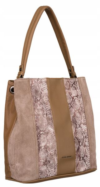 Shopperka j. brązowy David Jones 6885-4. Brązowe shopper David Jones, bez wzorów, ze skóry ekologicznej, bez dodatków. Za 143.99 zł.
