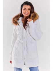 Awama Kardigan w kolorze białym rozmiar: onesize. Białe kardigany Awama, bez wzorów, ze splotem. Za 279.99 zł.