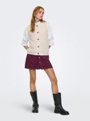 JDY Bezrękawnik w kolorze beżowym rozmiar: L. Brązowe swetry JDY, l, bez wzorów, bez ramiączek. Za 122.09 zł.