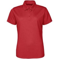 Damska Koszulka Polo. Czerwone bluzki JUST COOL, bez wzorów, bez kołnierzyka, bez ramiączek. Za 65.99 zł.