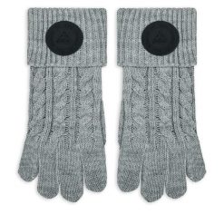 Rękawiczki Damskie Guess. Szare rękawiczki Guess, z aplikacjami, z dzianiny. Za 169.99 zł.