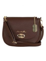 Anna Morellini Skórzana torebka "Iseppa" w kolorze ciemnobrązowym - 24 x 21 x 9 cm rozmiar: onesize. Brązowe torby na ramię Anna Morellini, bez wzorów, z materiału, na ramię, bez dodatków. Za 260.99 zł.