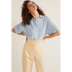 Mango - Koszula Sanna. Niebieskie koszule Mango, l, bez wzorów, z materiału, klasyczne, bez kołnierzyka, bez ramiączek. W wyprzedaży za 59.90 zł.