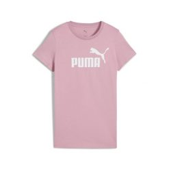 Damska koszulka z logo ESS No. 1 PUMA Poised Pink. Czerwone bluzki Puma, bez wzorów, sportowe, bez kołnierzyka, bez ramiączek. Za 75.00 zł.
