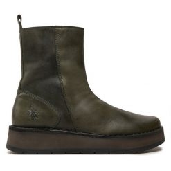 Botki Fly London. Czarne botki Fly London, bez wzorów, bez obcasa, na słupku, bez zapięcia. Za 839.99 zł.