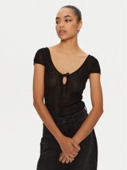 PINKO Top 103588 A1V8 Czarny Slim Fit. Czarne topy Pinko, m, bez wzorów, z syntetyku, bez kołnierzyka, bez ramiączek. Za 269.99 zł.