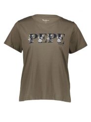 Pepe Jeans Koszulka w kolorze khaki rozmiar: L. Brązowe bluzki Pepe Jeans, l, bez wzorów, z bawełny, bez kołnierzyka, bez ramiączek. Za 70.41 zł.