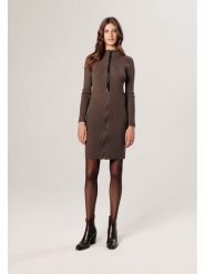 Rodier Sukienka w kolorze jasnobrązowym rozmiar: S. Brązowe sukienki Rodier, s, bez wzorów, z wełny, klasyczne, bez kołnierzyka, bez ramiączek, midi. Za 304.99 zł.