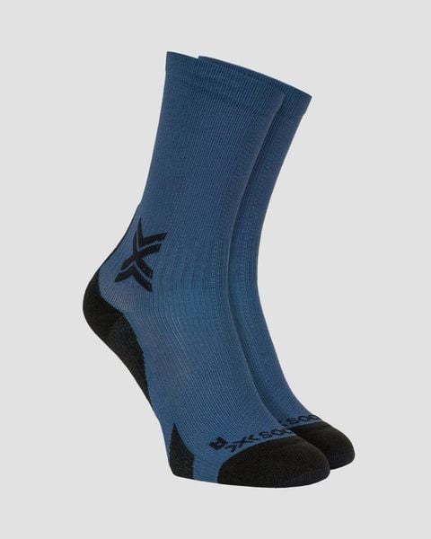 Skarpety unisex X-Socks Run Discover Crew Marine/X Black A097. Niebieskie skarpety X Socks, bez wzorów. Za 99.99 zł.