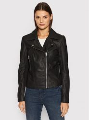 YAS Kurtka skórzana Sophie 26018510 Czarny Regular Fit. Czarne kurtki YAS, xs, bez wzorów, ze skóry, bez kaptura. Za 379.99 zł.