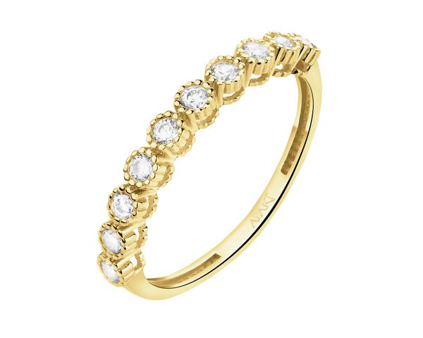 Złoty pierścionek z cyrkoniami. Żółte pierścionki Apart, z cyrkonią, złote. Za 1,419.00 zł.