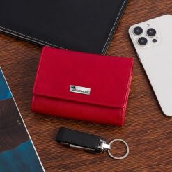 Portfel skórzany damski RFiD skóra na karty klasyk czerwony Beltimore A01. Czerwone portfele bez wzorów, ze skóry. Za 69.90 zł.