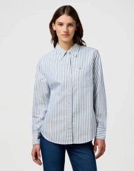DAMSKA KOSZULA WRANGLER 1 PKT SHIRT WRANGLER BLUE 112370778. Niebieskie koszule Wrangler, xl, bez wzorów, bez kołnierzyka, bez ramiączek. Za 179.99 zł.